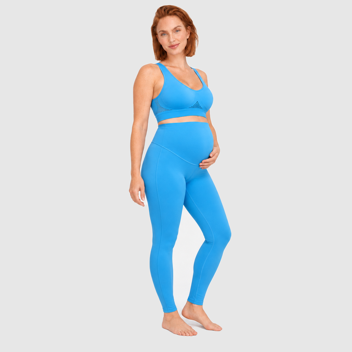 Seamless Maternity Sports Bra — Blue #color_blue