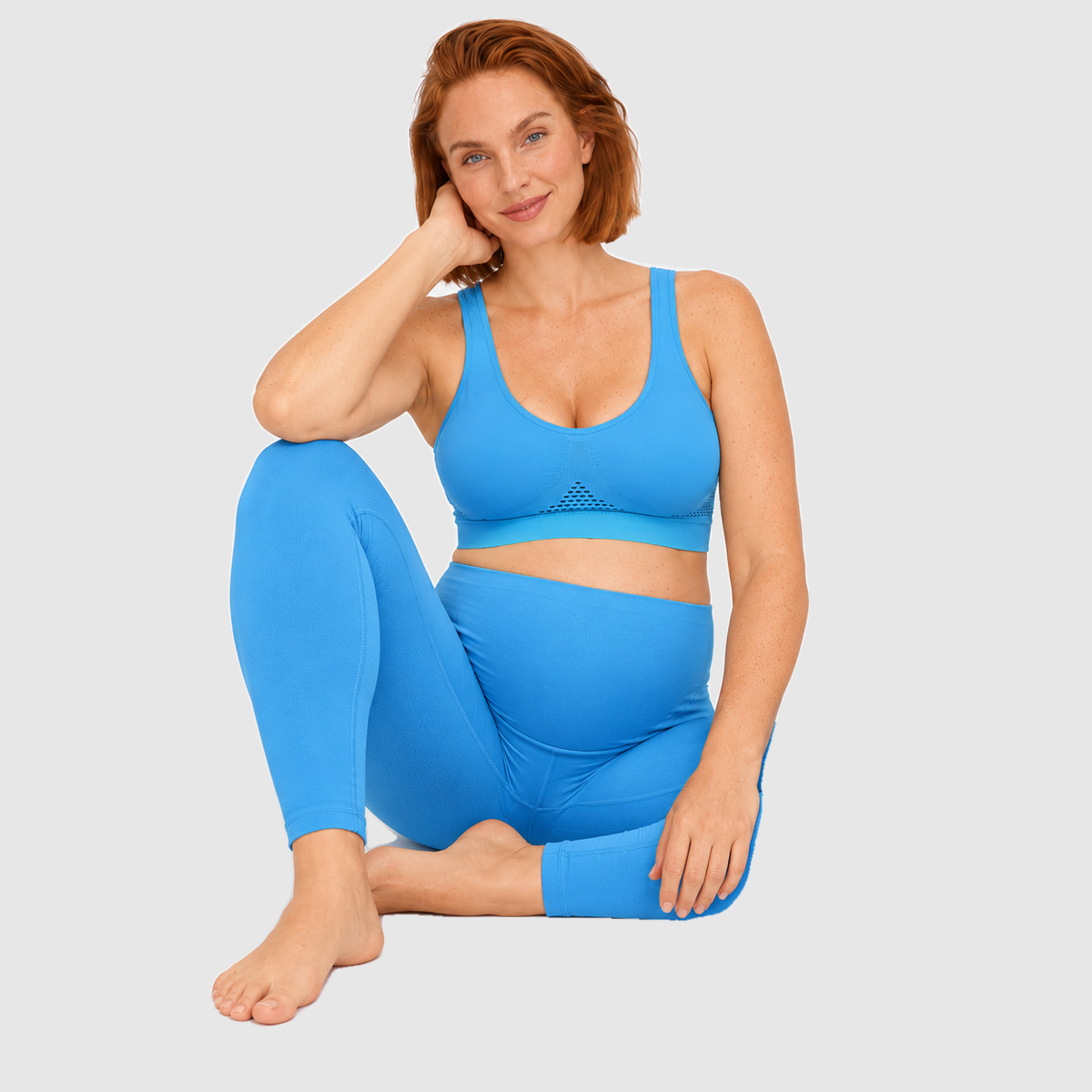 Seamless Maternity Sports Bra — Blue #color_blue