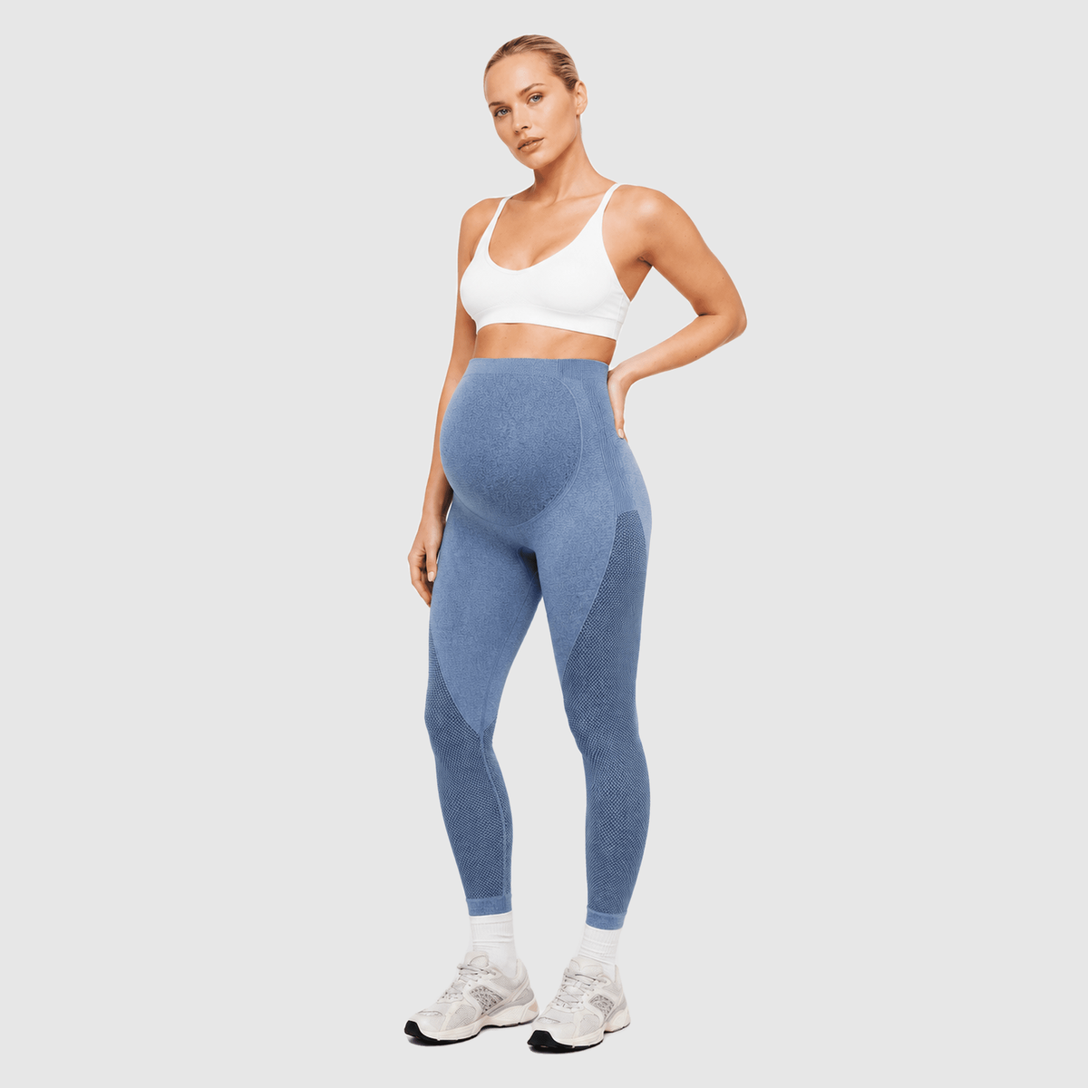 Allign Seamless Maternity Leggings - Bumpshape #color_navy_blue