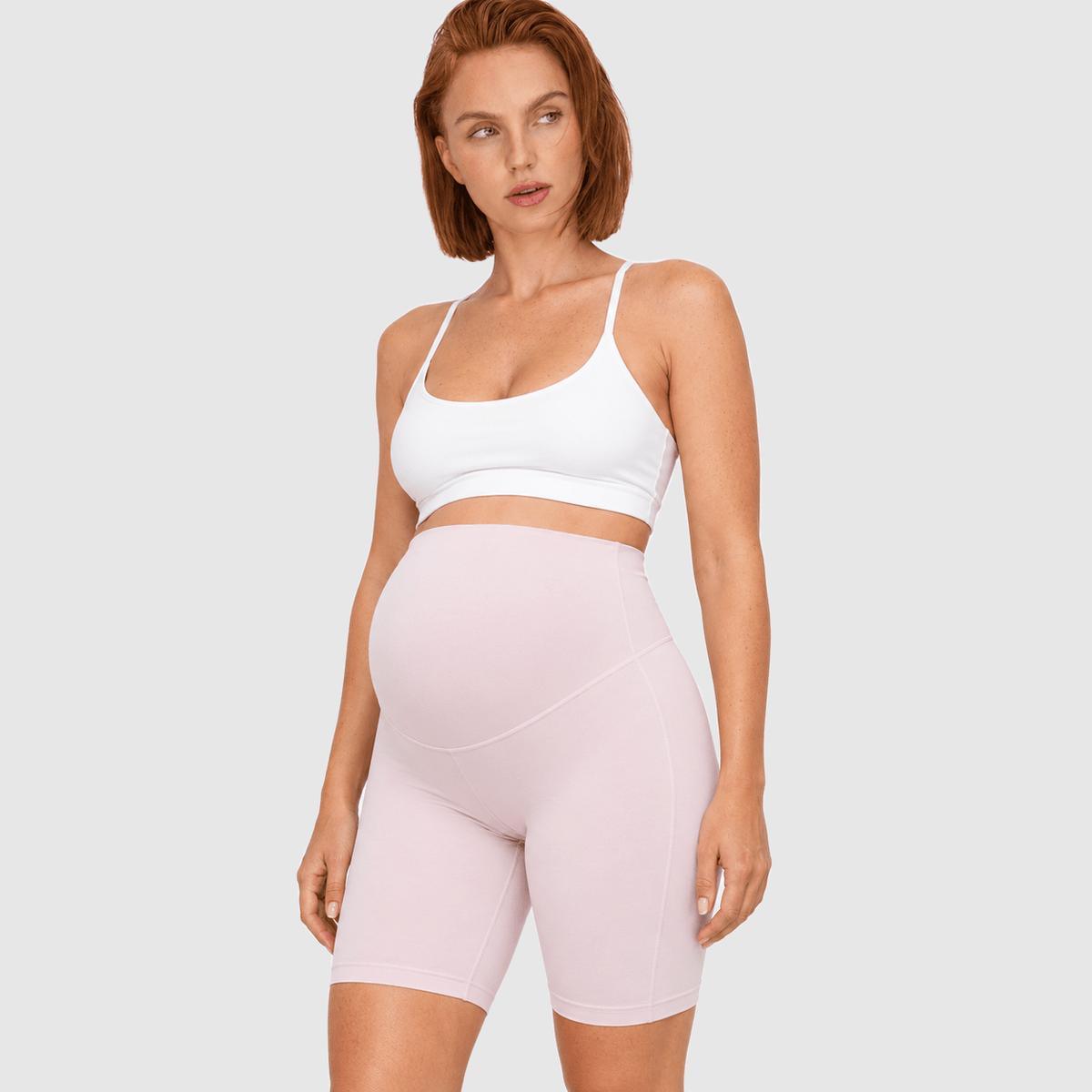 Core Support Maternity Shorts — Pink