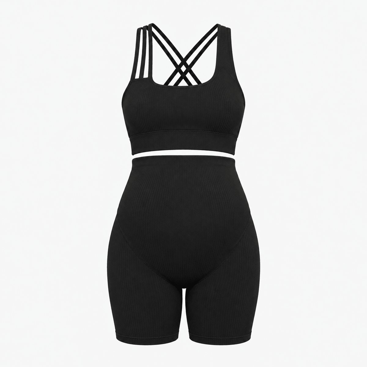 Power Seamless Maternity Set Black - Bumpshape