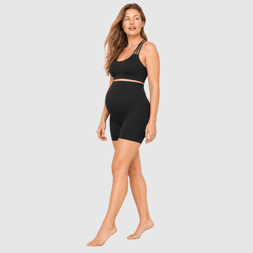 Power Seamless Maternity Set Black - Bumpshape #color_black