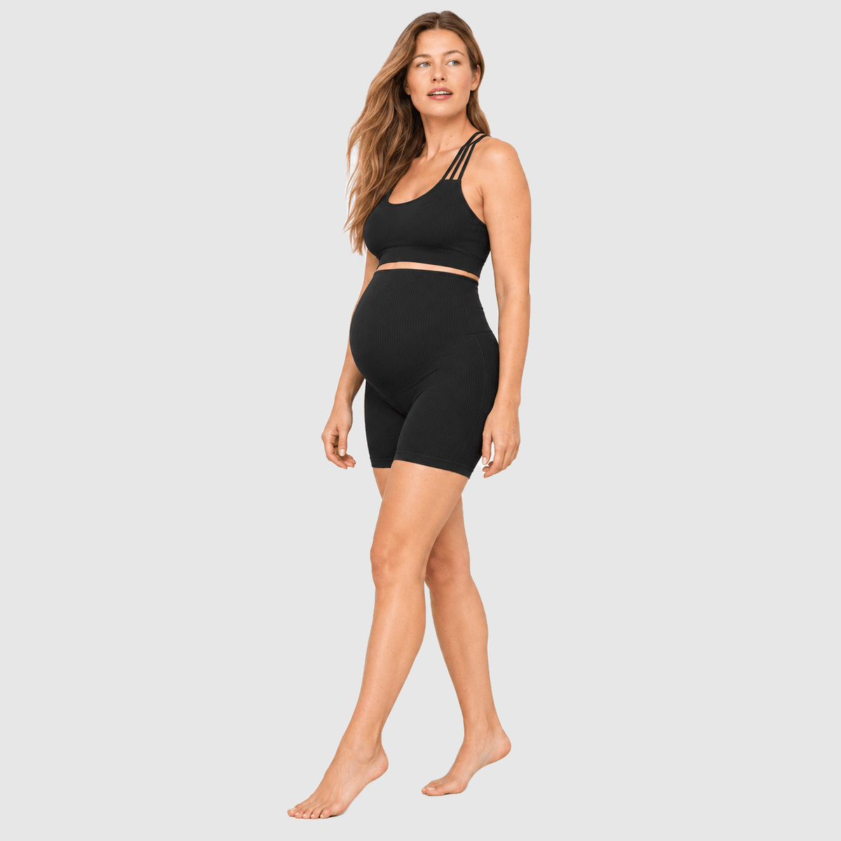 Power Seamless Maternity Set Black - Bumpshape #color_black
