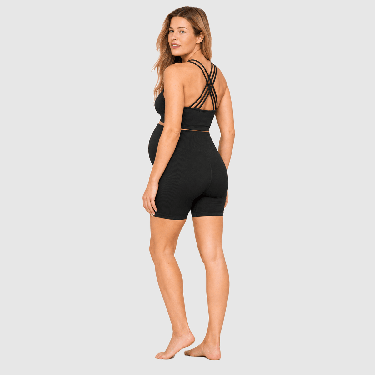 Power Seamless Maternity Set Black - Bumpshape #color_black