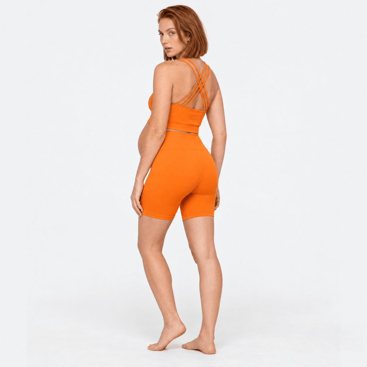 Power Seamless Maternity Set Orange - Bumpshape