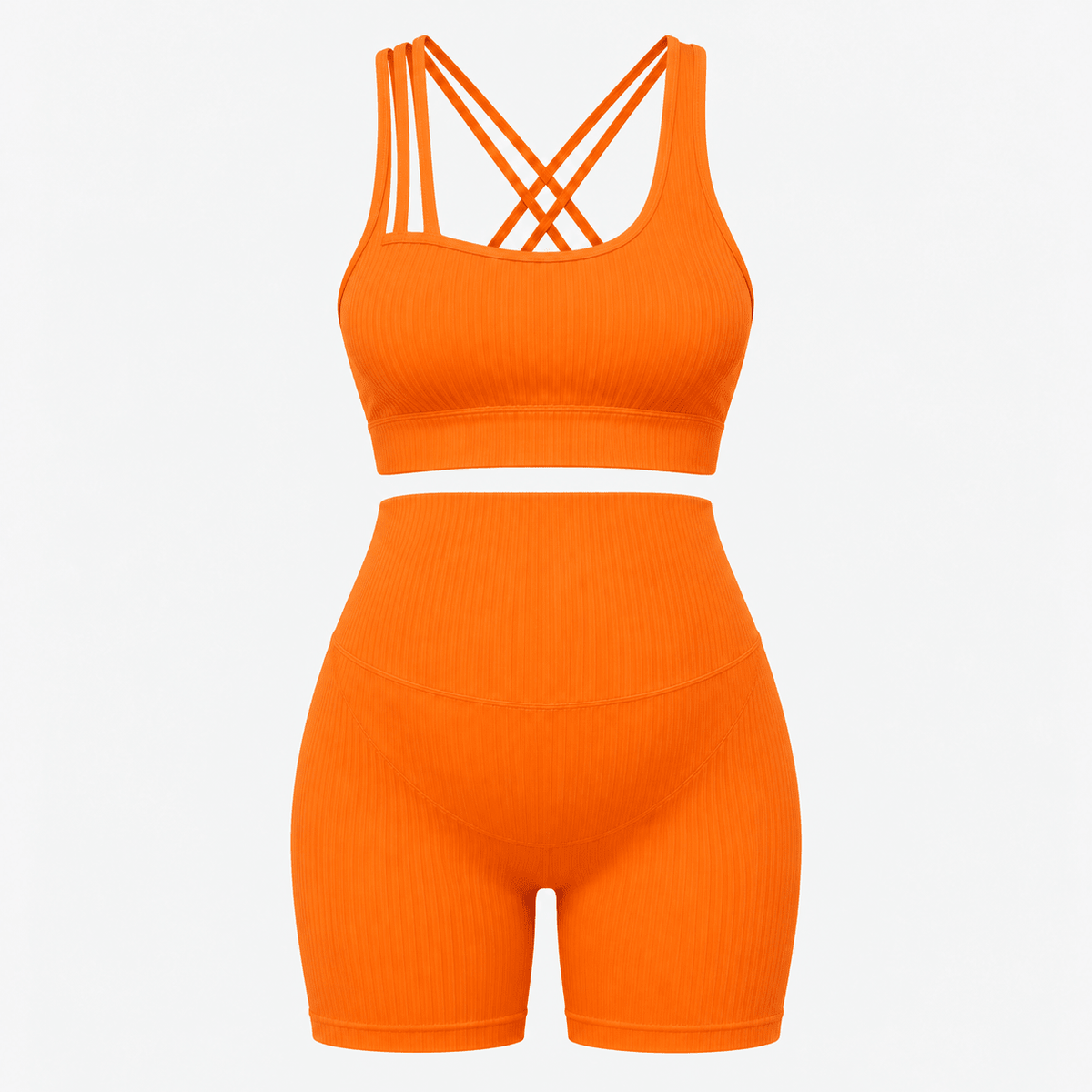 Power Seamless Maternity Set Orange - Bumpshape