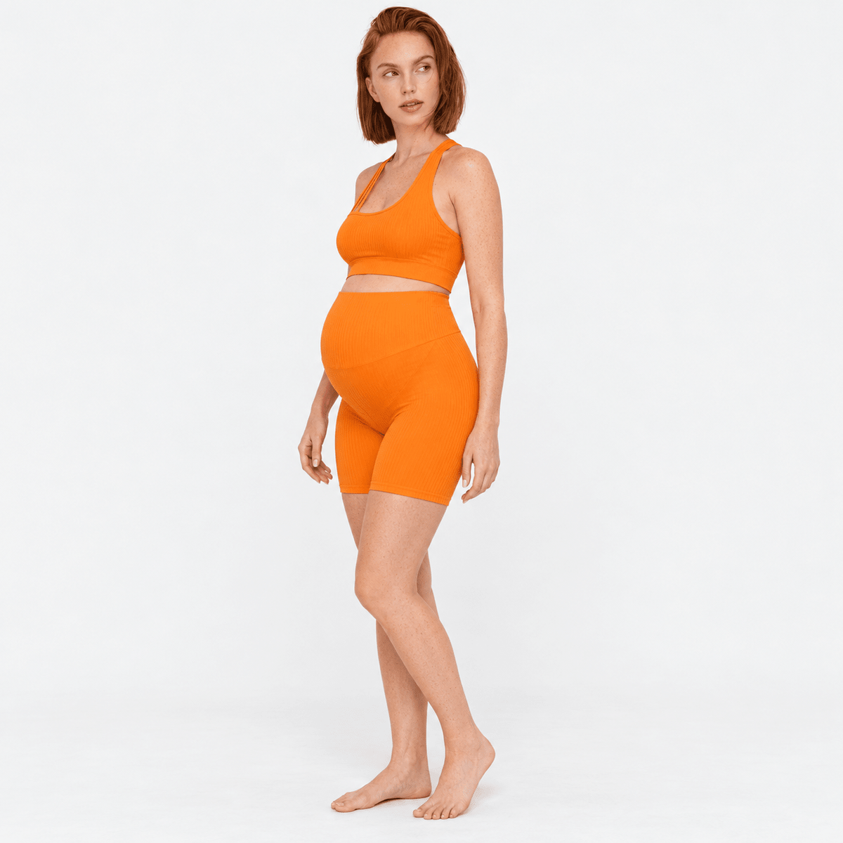 Power Seamless Maternity Set Orange - Bumpshape