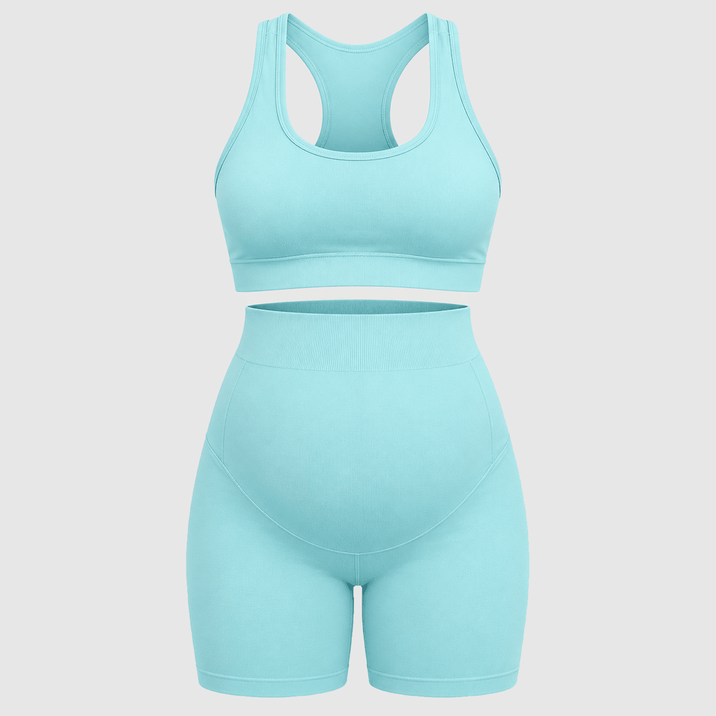 Sculpt Seamless Maternity Set - Bumpshape #color_aqua