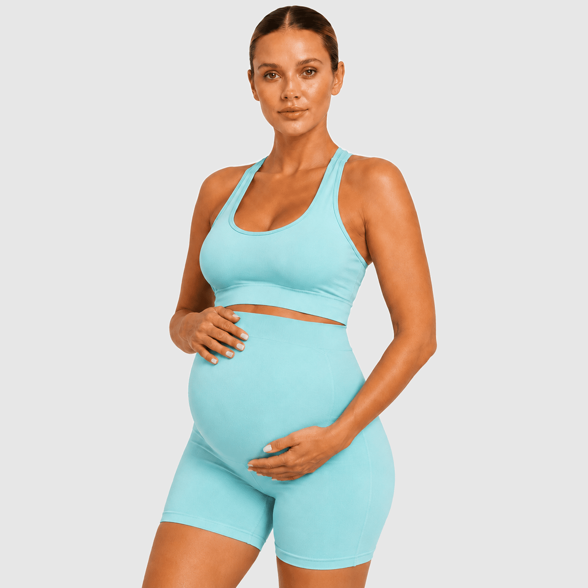 Sculpt Seamless Maternity Set - Bumpshape #color_aqua