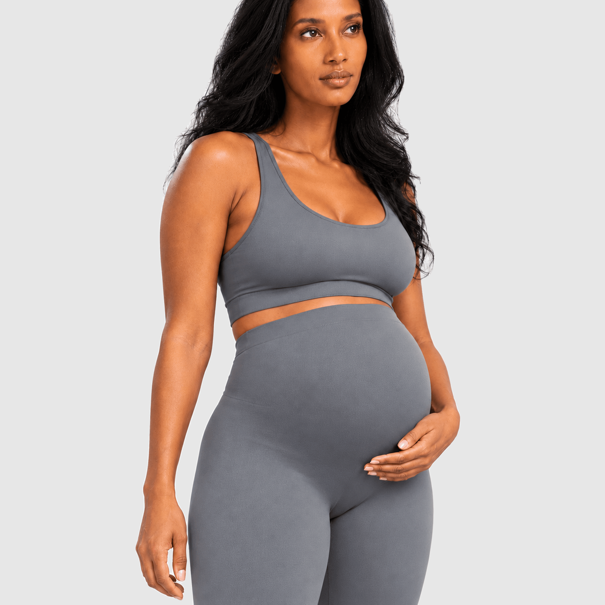 Tone Seamless Maternity Leggings - Bumpshape #color_light_gray
