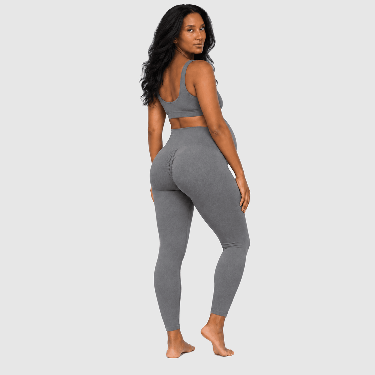 Tone Seamless Maternity Leggings — Light Gray